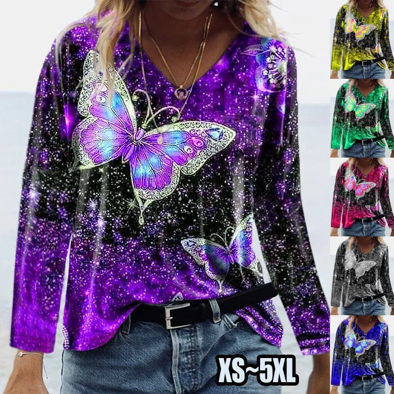 2022 Women's Butterfly Printing T-shirt Digital Printing Cotton Linen Comfortable Early Autumn Women's Top Long-Sleeved T-shirt
2022 Women's Butterfly Printing T-shirt Digital Printing Cotton Linen Comfortable Early Autumn Women's Top Long-Sleeved T-shirt
