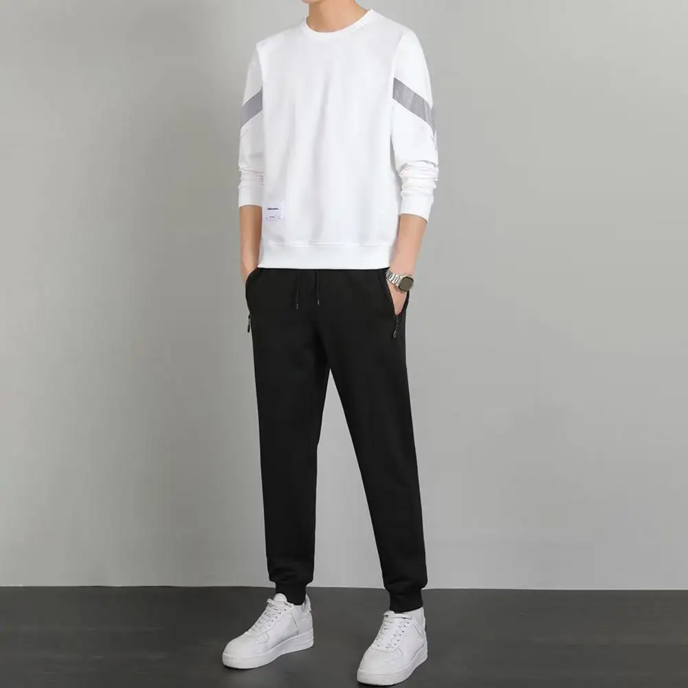 Men Top Pants Skin-touch Drawstring Ankle Tied Sportswear Set Long Sleeves Korean Men Sweatshirt Sweatpants Men Clothing 
Men Top Pants Skin-touch Drawstring Ankle Tied Sportswear Set Long Sleeves Korean Men Sweatshirt Sweatpants Men Clothing