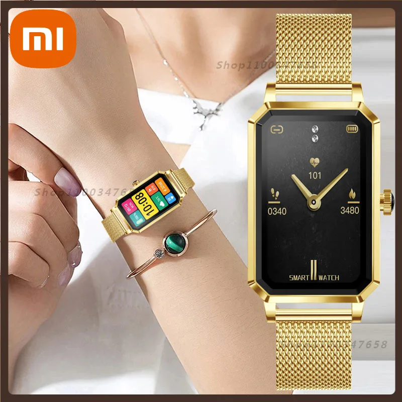 Женские умные часы Xiaomi, модный квадратный золотистый женский браслет с пульсометром, фитнес-трекер, Роскошные Смарт-часы для женщин для Android... 
Женские умные часы Xiaomi, модный квадратный золотистый женский браслет с пульсометром, фитнес-трекер, Роскошные Смарт-часы для женщин для Android...