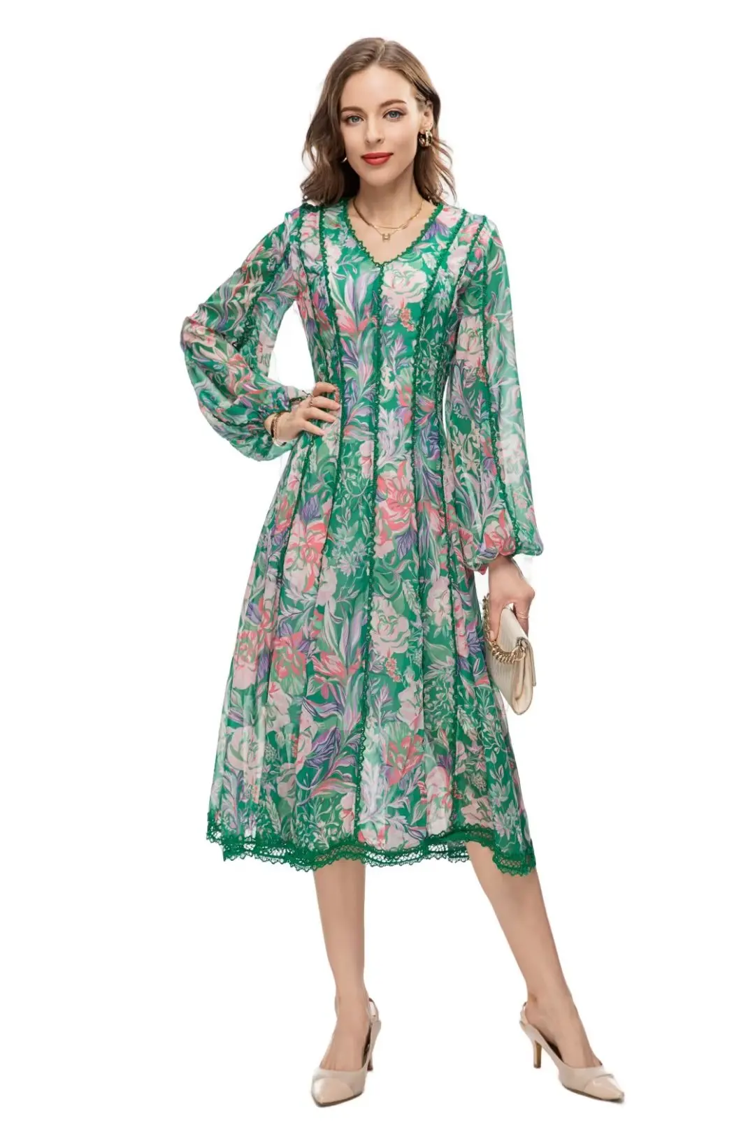 Holiday Party V-neck Long Sleeve 2023 Summer Women Print Lace Cut Cardigan Dress
Holiday Party V-neck Long Sleeve 2023 Summer Women Print Lace Cut Cardigan Dress
