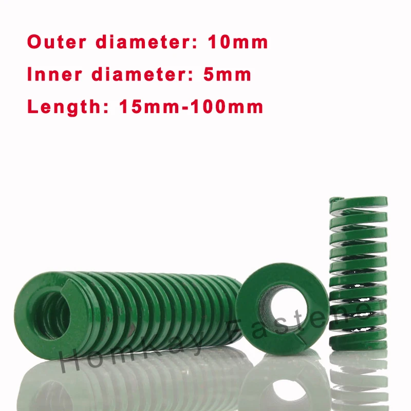 1/2PCS Heavy Load Die Mold Springs Green Outer Dia 10mm*Inner Dia 5mm*Length 15mm-100mm Spiral Stamping Compression Die Spring
1/2PCS Heavy Load Die Mold Springs Green Outer Dia 10mm*Inner Dia 5mm*Length 15mm-100mm Spiral Stamping Compression Die Spring