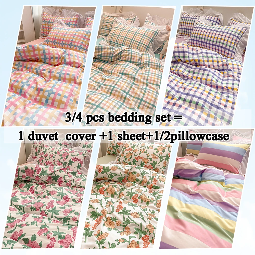 Vintage Floral Ruffle Duvet Cover Set Queen Plaid Bed Comforters Cover Microfiber 3/4pcs Bedding Ser with Pillowcsae and Sheet
Vintage Floral Ruffle Duvet Cover Set Queen Plaid Bed Comforters Cover Microfiber 3/4pcs Bedding Ser with Pillowcsae and Sheet