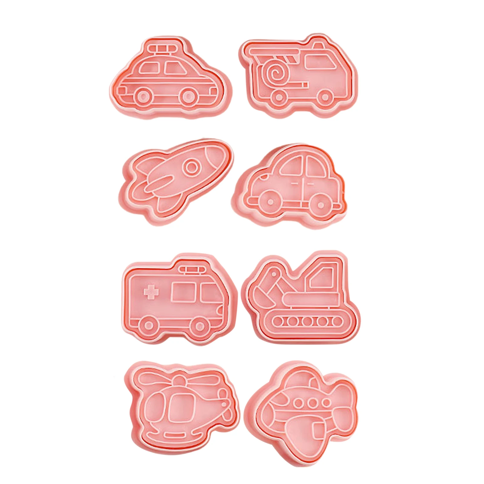 3D Cookie Cutter Mould 8Pcs Vehicle Shape Biscuit Cutter Set For Kid Party DIY Embossing Cutter With Plunger Stamp Car Rocket 
3D Cookie Cutter Mould 8Pcs Vehicle Shape Biscuit Cutter Set For Kid Party DIY Embossing Cutter With Plunger Stamp Car Rocket