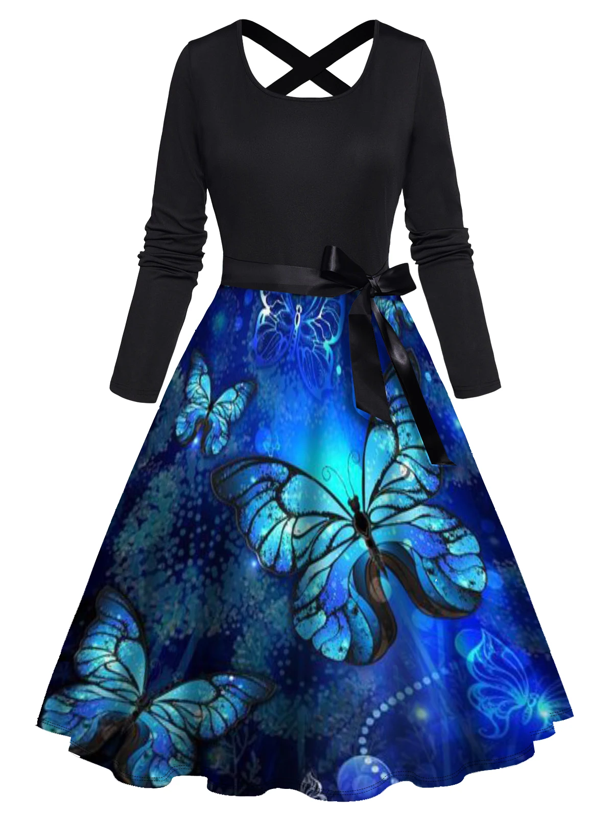 Новинка; Модное платье трапециевидной формы с принтом бабочки; Платье с перекрестным бантом и поясом; Платье с длинными рукавами для повседневной носки; Сезон весна; Vestido Feminino
Новинка; Модное платье трапециевидной формы с принтом бабочки; Платье с перекрестным бантом и поясом; Платье с длинными рукавами для повседневной носки; Сезон весна; Vestido Feminino