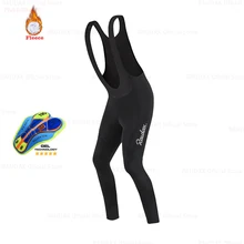 2023 Winter Cycling Bib Pants Reflective LOGO Raudax Black Thermal Fleece Pants Bicycle Riding 9D Shorts Sports Running Pants