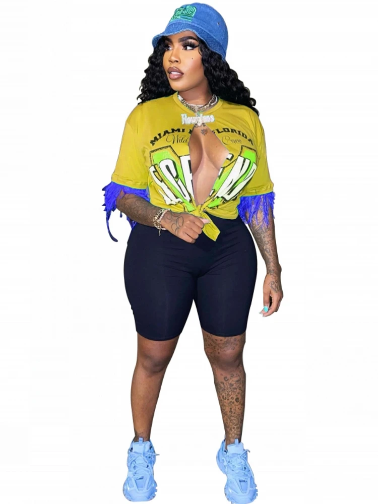 2 Pieces Set Sexy Summer Fashion Women Set 2022 Female Tops Number Print Short Sleeve T-shirt Elastic Waist Shorts Outfits Suit
2 Pieces Set Sexy Summer Fashion Women Set 2022 Female Tops Number Print Short Sleeve T-shirt Elastic Waist Shorts Outfits Suit