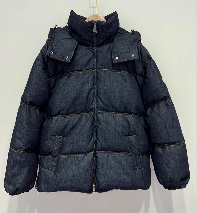 female warm winter 2022 New in luxury Overcoat navy blue denim casual hooded white goose down coats puffer down jacket women
female warm winter 2022 New in luxury Overcoat navy blue denim casual hooded white goose down coats puffer down jacket women