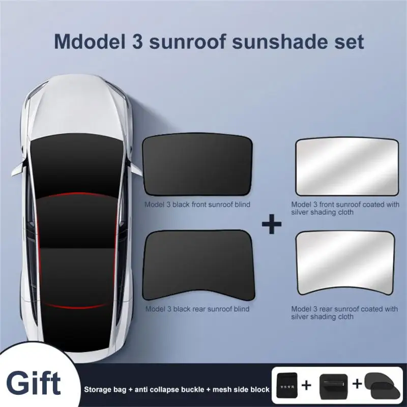 

Upgrade Sun Shades Glass Roof Sunshade For Tesla Model3/Y Universal Front Rear Sunroof Windshield Skylight UV Blind Shading Net