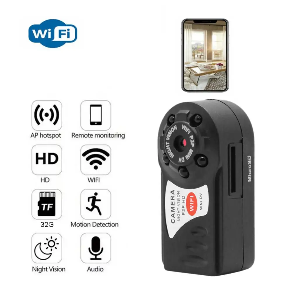 Mini 1080P Wifi Camera Infrared Night Vision Wireless IP Cam Video Camcorder DV DVR Recorder Small Camera Security Protection
Mini 1080P Wifi Camera Infrared Night Vision Wireless IP Cam Video Camcorder DV DVR Recorder Small Camera Security Protection