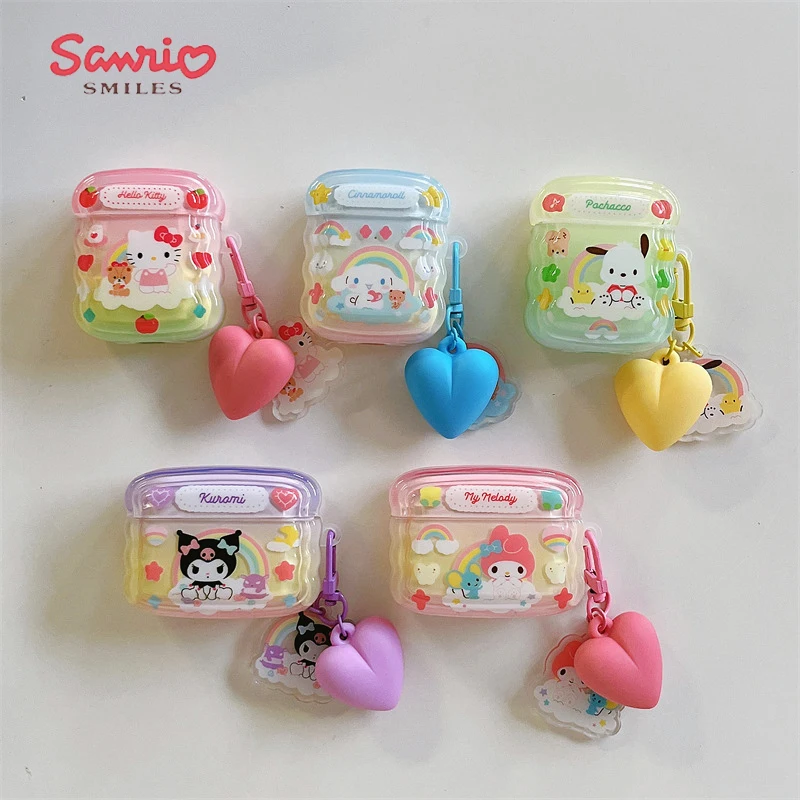 

Kawaii Hello Kittys Sanrio Kuromi My Melody Kuromi Cinnamoroll Anime Cute Airpods 2 3 Pro Headphone Case Gifts Toys for Girls