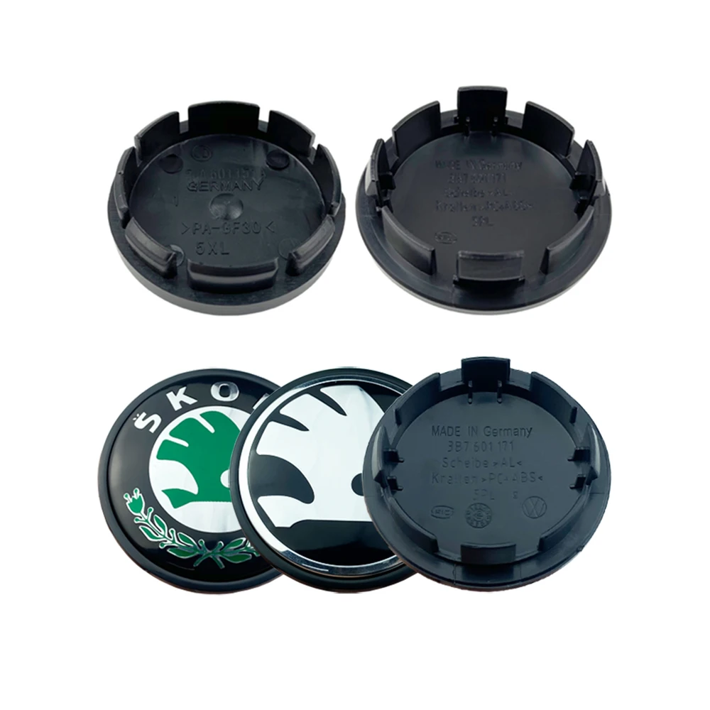 

4pcs 56mm 65mm Balck Green Car Wheel Hub Center Caps Cover For Skoda Octavia Fabia Superb Rapid Yeti 1J0601171 3B7601171