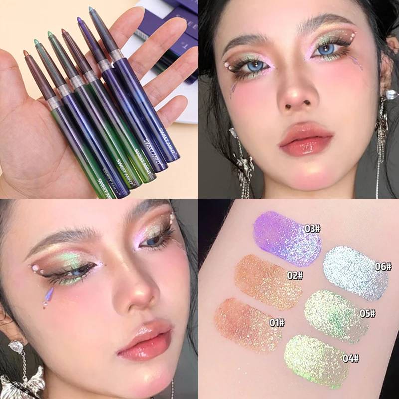 6 Colors Pearlescent Eyeshadow Eyeliner Pen Makeup Lasting Green Gold Purple Lying Silkworm Pencil Brightening Eyes Makeup Tool
6 Colors Pearlescent Eyeshadow Eyeliner Pen Makeup Lasting Green Gold Purple Lying Silkworm Pencil Brightening Eyes Makeup Tool