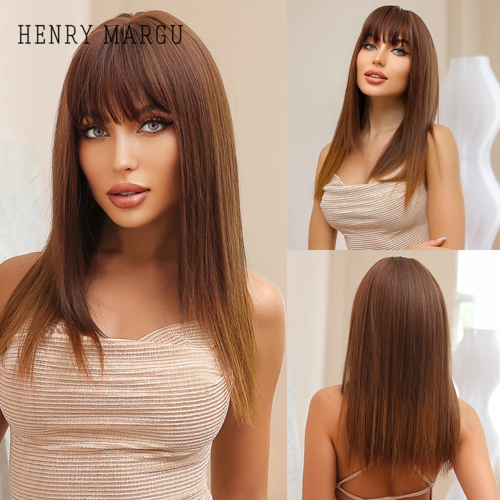 HENRY MARGU Brown Blonde Medium Length Straight Synthetic Bangs Wigs for Black Women Golden Wig Daily Cosplay Use Heat Resistant
HENRY MARGU Brown Blonde Medium Length Straight Synthetic Bangs Wigs for Black Women Golden Wig Daily Cosplay Use Heat Resistant
