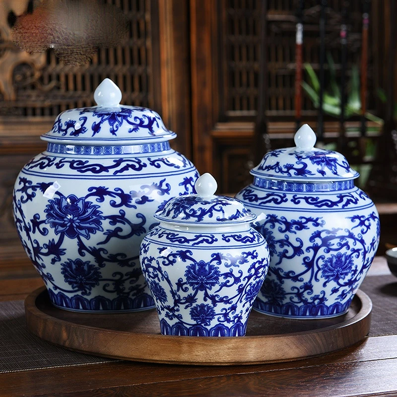 Storage Blue Ceramic Tank Pot Jar Porcelain Large Ceramic Retro Tank Simple With White Tea Lid General And Sealed Storage Tea
Storage Blue Ceramic Tank Pot Jar Porcelain Large Ceramic Retro Tank Simple With White Tea Lid General And Sealed Storage Tea