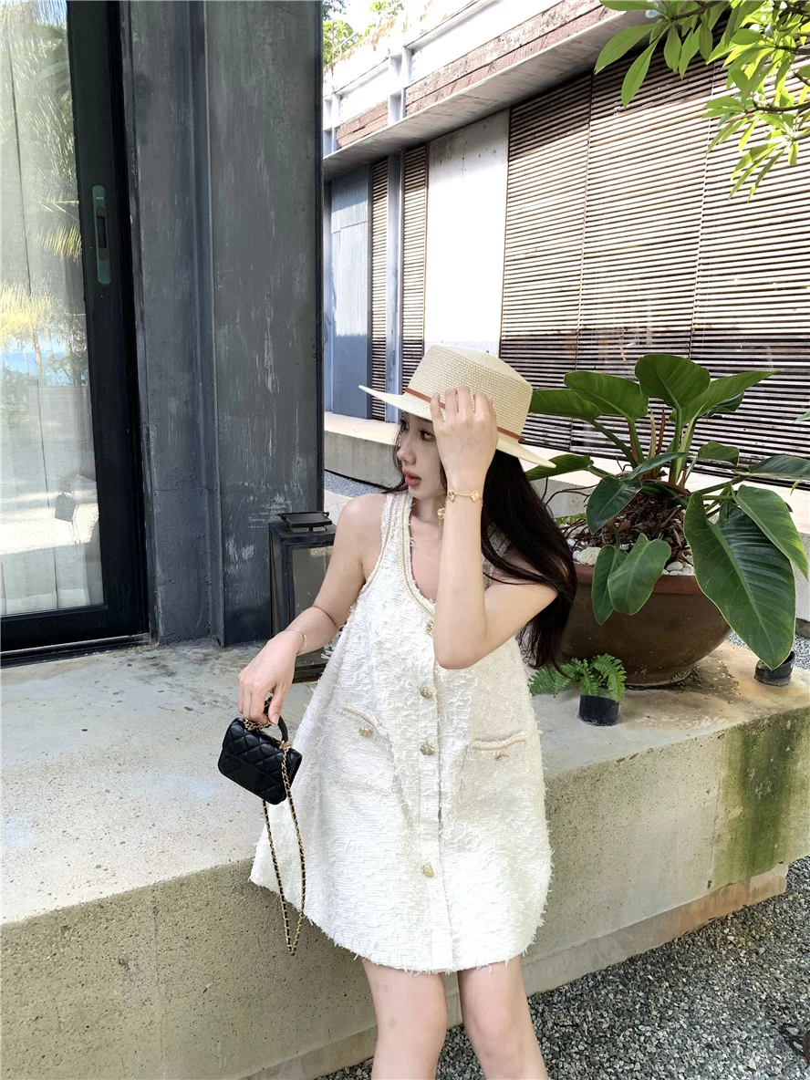 Thin Tweed Tassel Design fit Summer Mini Dress with Pocket Button Up A-Line Women Dresses korean clothes y2k cute elegant luxury
Thin Tweed Tassel Design fit Summer Mini Dress with Pocket Button Up A-Line Women Dresses korean clothes y2k cute elegant luxury