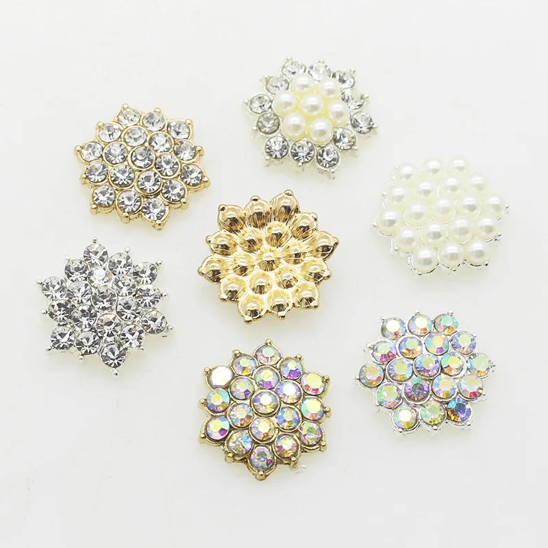 

1P Best Selling Shiny Alloy10pcs/ set Rhinestone Pearl Jewelry Decorations Holiday Handmade Creative Products Accessories