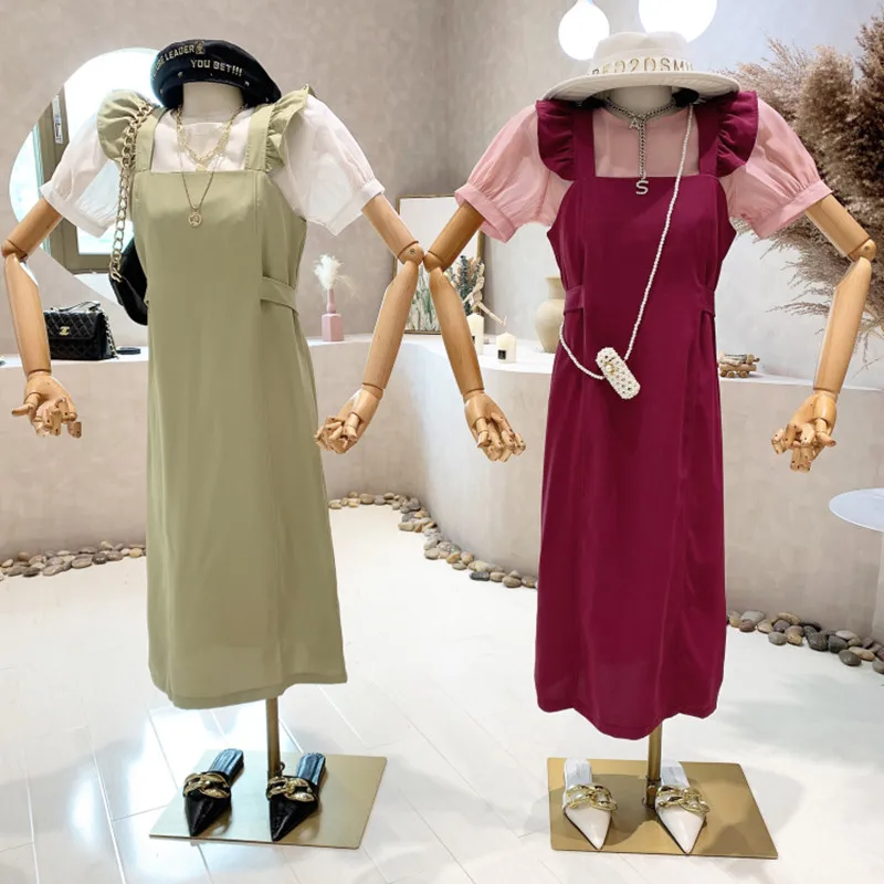 New Women's Clothing 2022 Summer Sunscreen shirt short sleeved top + slim waist with flying sleeves strap dress two-piece set
New Women's Clothing 2022 Summer Sunscreen shirt short sleeved top + slim waist with flying sleeves strap dress two-piece set