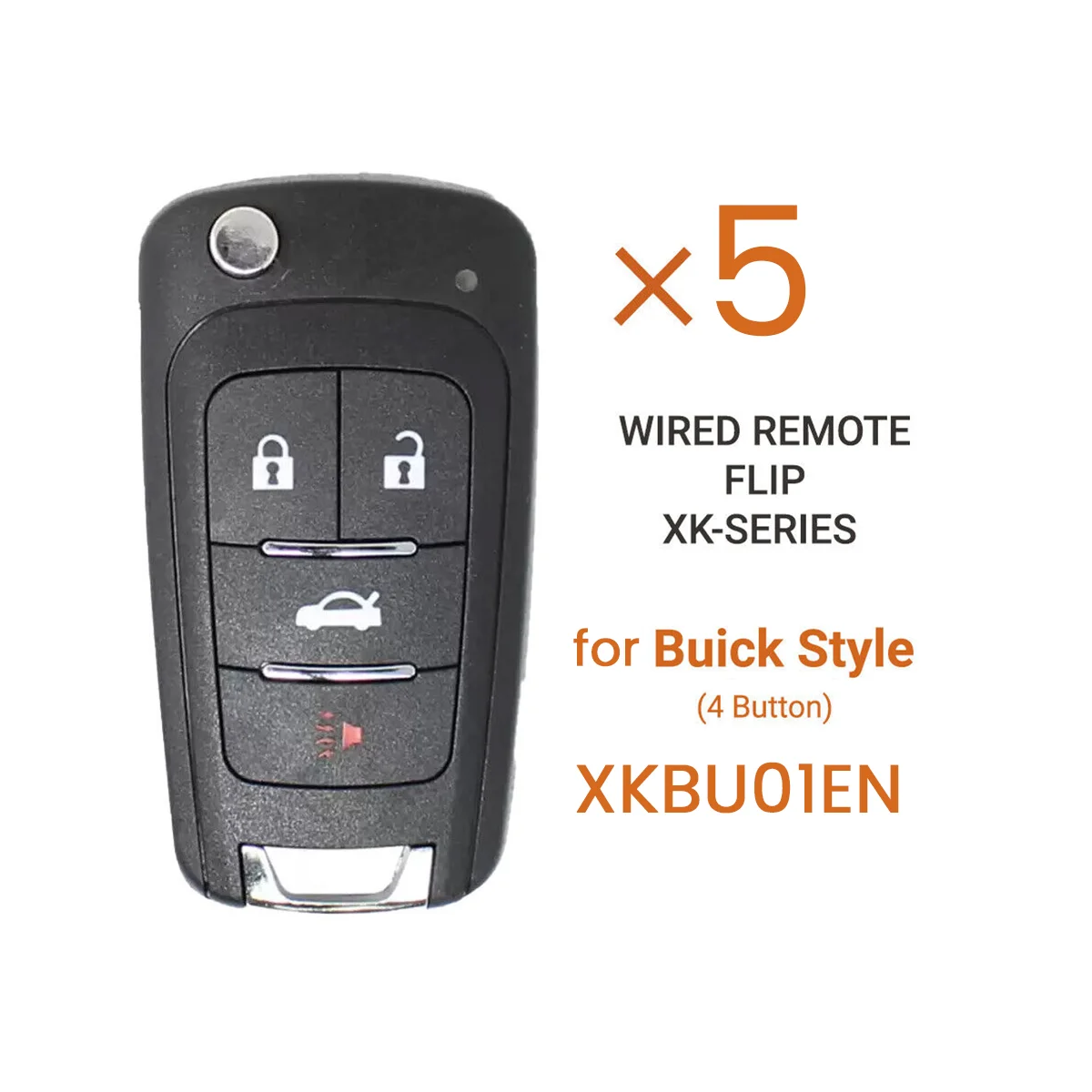 

Брелок для ключей Xhorse XKBU01EN, универсальный провод, 4 кнопки, для ключей Buick, VDI, 5 шт./комплект