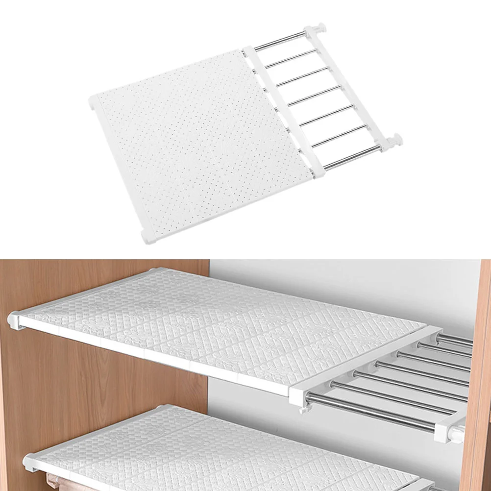 Portable Wardrobe Compartment Organizer Storage Rack Shelf Divider Rally Frame Clothing White High-carbon Steel 
Portable Wardrobe Compartment Organizer Storage Rack Shelf Divider Rally Frame Clothing White High-carbon Steel