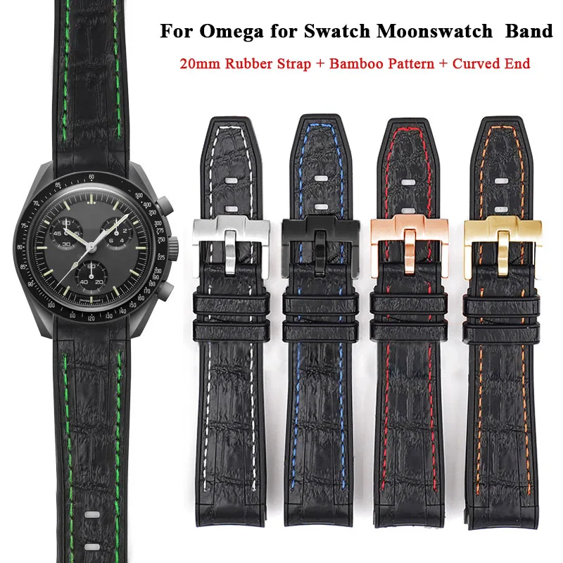 Ремешок резиновый для часов Omega, водонепроницаемый спортивный браслет с бамбуковым узором для часов Swatch, с изогнутым концом планеты, 20 мм
Ремешок резиновый для часов Omega, водонепроницаемый спортивный браслет с бамбуковым узором для часов Swatch, с изогнутым концом планеты, 20 мм