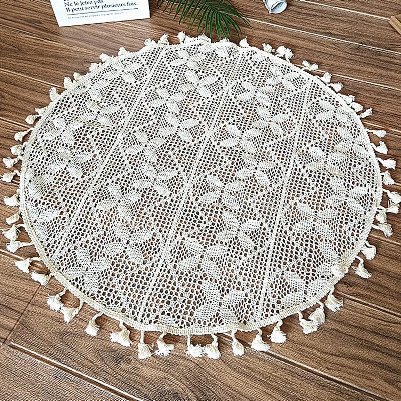 1Pc Lace Tablecloth Retro Crochet Round Table Cloth Hollow Fabric Tassel Home Decorative Multi-purpose Cover Four-leaf Clover
1Pc Lace Tablecloth Retro Crochet Round Table Cloth Hollow Fabric Tassel Home Decorative Multi-purpose Cover Four-leaf Clover