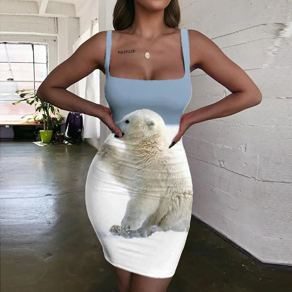 SOMEPET Polar Bear Dresses Women White Bear Vestido Sexy Animal Bodycon Dress Cute Halter Sleeveless Womens Clothing
SOMEPET Polar Bear Dresses Women White Bear Vestido Sexy Animal Bodycon Dress Cute Halter Sleeveless Womens Clothing