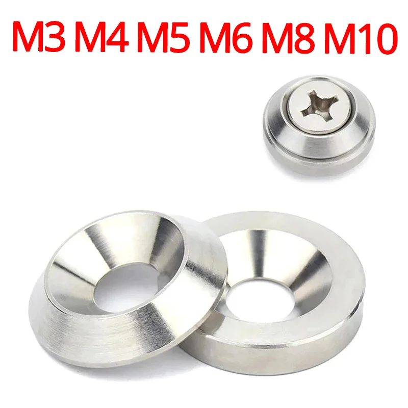 

M3 M4 M5 M6 M8 M10 304 Stainless Steel Conical Flat Head Washer Solid Countersunk Gasket Concave and Convex Tapered Washers