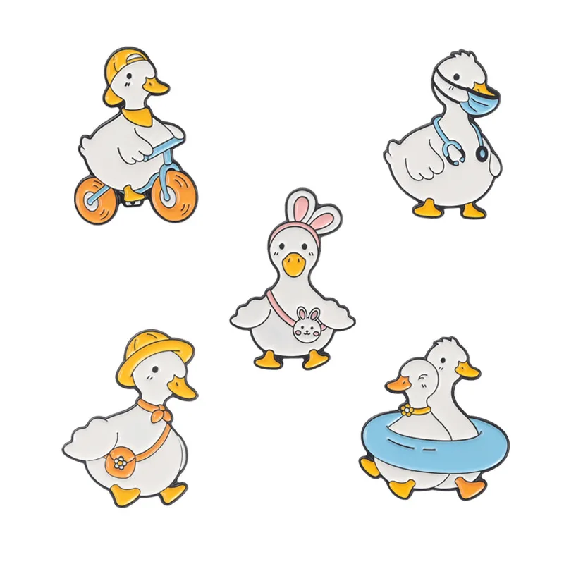 Lovely Animal Enamel Pins Cartoon Goose Duck Shopping Swim Cycling Brooch Bag Lapel Button Badge Jewelry Gift for Kids Friends
Lovely Animal Enamel Pins Cartoon Goose Duck Shopping Swim Cycling Brooch Bag Lapel Button Badge Jewelry Gift for Kids Friends