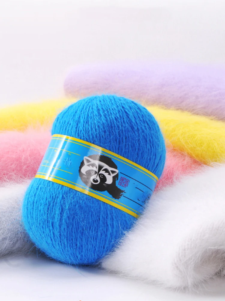 

50+20g/Set Long Hair Mink Velvet Cashmere Yarn Soft Anti-pilling Wool Crochet Yarns Fine Hand-Knitting Thread for Cardigan Scarf