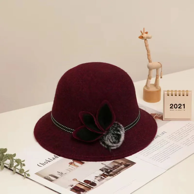 Vintage Elegant Cap With Flower Ladies Dome Hat Autumn Winter Wool Hats Sun Hat Casual Basin Hat Bowler Hat Version
Vintage Elegant Cap With Flower Ladies Dome Hat Autumn Winter Wool Hats Sun Hat Casual Basin Hat Bowler Hat Version