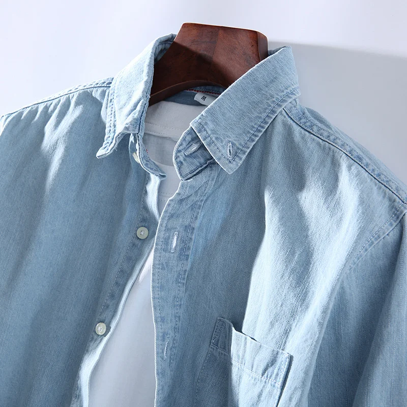 2022 New Men's Casual Denim Shirt Fashion Casual Cotton Slim Fit Cowboy Long Sleeve Shirt Male Brand Clothes 3 Colors Solid
2022 New Men's Casual Denim Shirt Fashion Casual Cotton Slim Fit Cowboy Long Sleeve Shirt Male Brand Clothes 3 Colors Solid