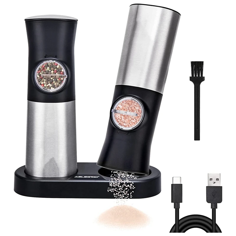 1 Set Salt And Pepper Grinder Electric Salt And Pepper Grinder Set Gravity Salt Grinder, One Hand Operation 
1 Set Salt And Pepper Grinder Electric Salt And Pepper Grinder Set Gravity Salt Grinder, One Hand Operation