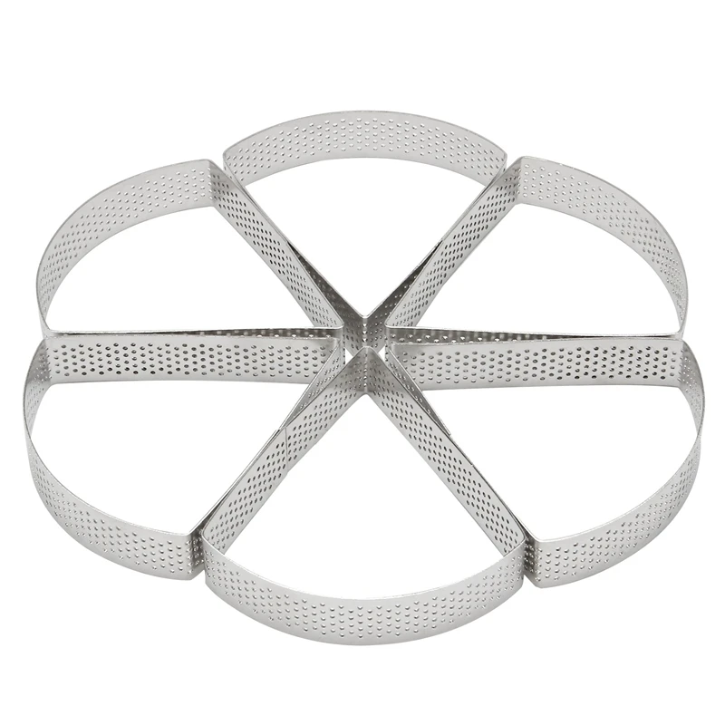 Set Of 6 Fan Shaped Perforated Tart Ring, Stainless Steel Mousse Ring, DIY French Dessert Pizza Cheese Mousse Mold
Set Of 6 Fan Shaped Perforated Tart Ring, Stainless Steel Mousse Ring, DIY French Dessert Pizza Cheese Mousse Mold