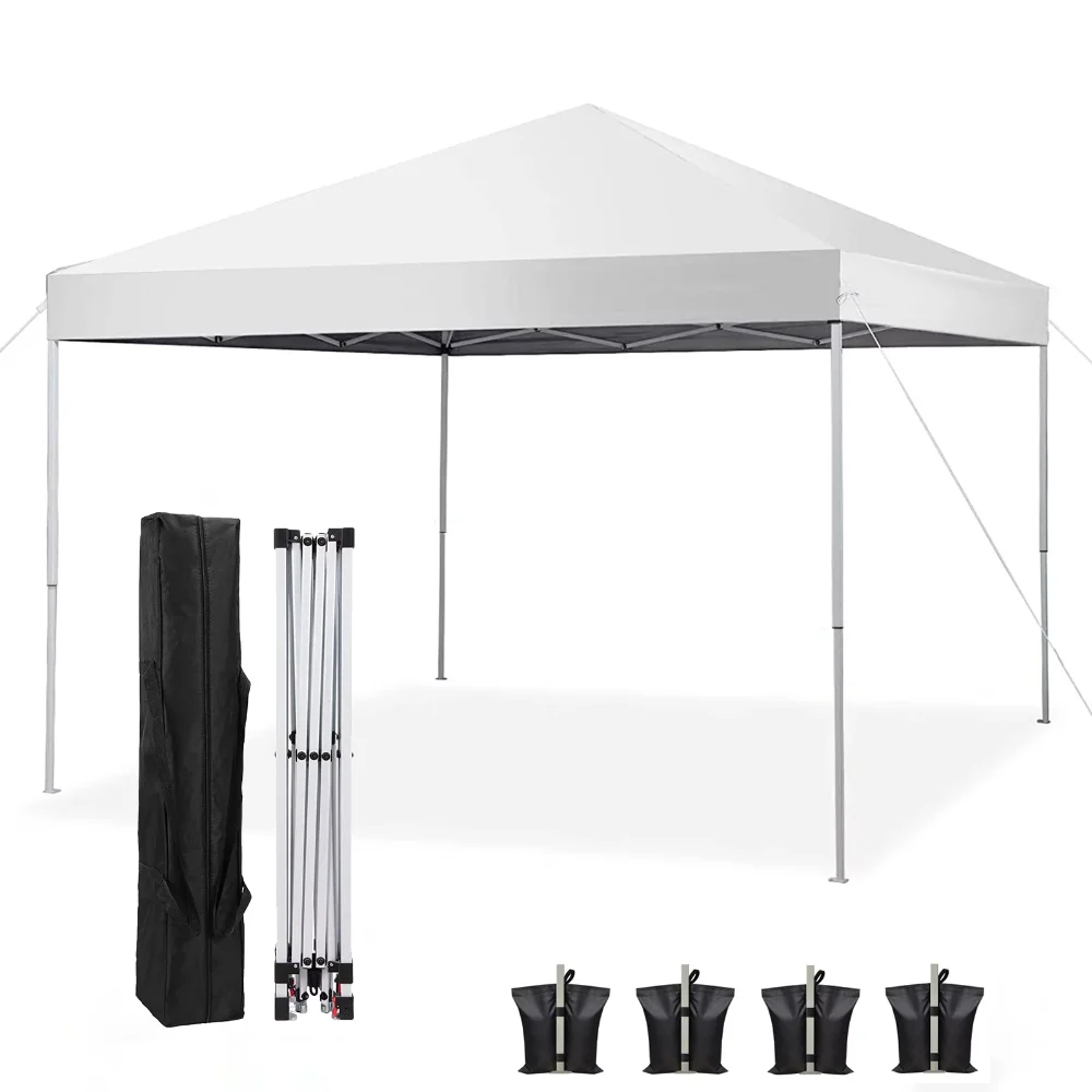 10' x 10' Pop up Canopy Tent Instant Waterproof Folding Tent with 4 Sandbags, White
10' x 10' Pop up Canopy Tent Instant Waterproof Folding Tent with 4 Sandbags, White