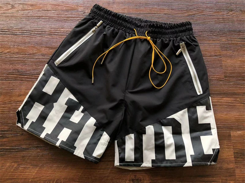 New Patchwork Rhude Shorts Men Women Black Green Blue Drawstring Mesh Breeches With Tags
New Patchwork Rhude Shorts Men Women Black Green Blue Drawstring Mesh Breeches With Tags