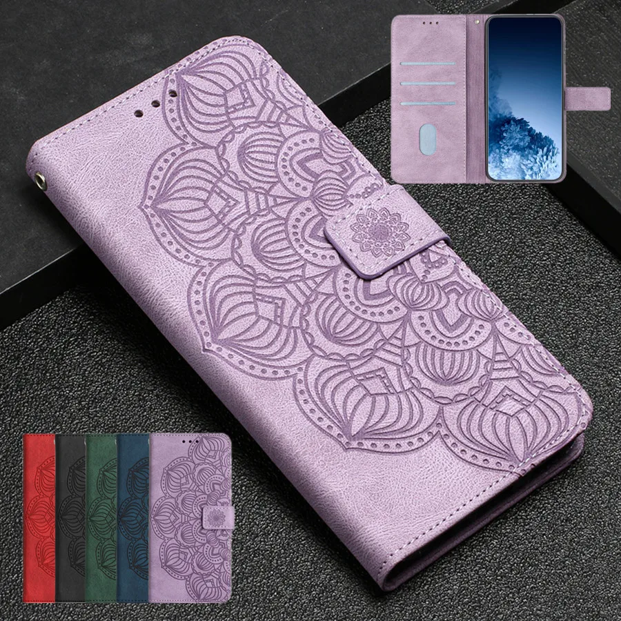 

S20 S21 FE Phone Case for Samsung Galaxy S23 Ultra S22 Plus Flip Cover Wallet Card Bag Embossed Leather Full Protect Book Capa