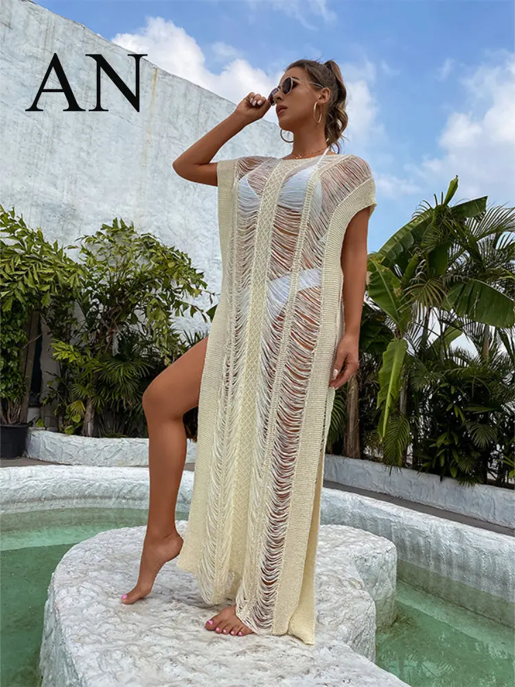 New Style Blouse Sexy Hollow Round Neck Pullover Bikini Blouse Long Skirt Beach Skirt Beach Dress Cover Up Beach Wrap Dress
New Style Blouse Sexy Hollow Round Neck Pullover Bikini Blouse Long Skirt Beach Skirt Beach Dress Cover Up Beach Wrap Dress