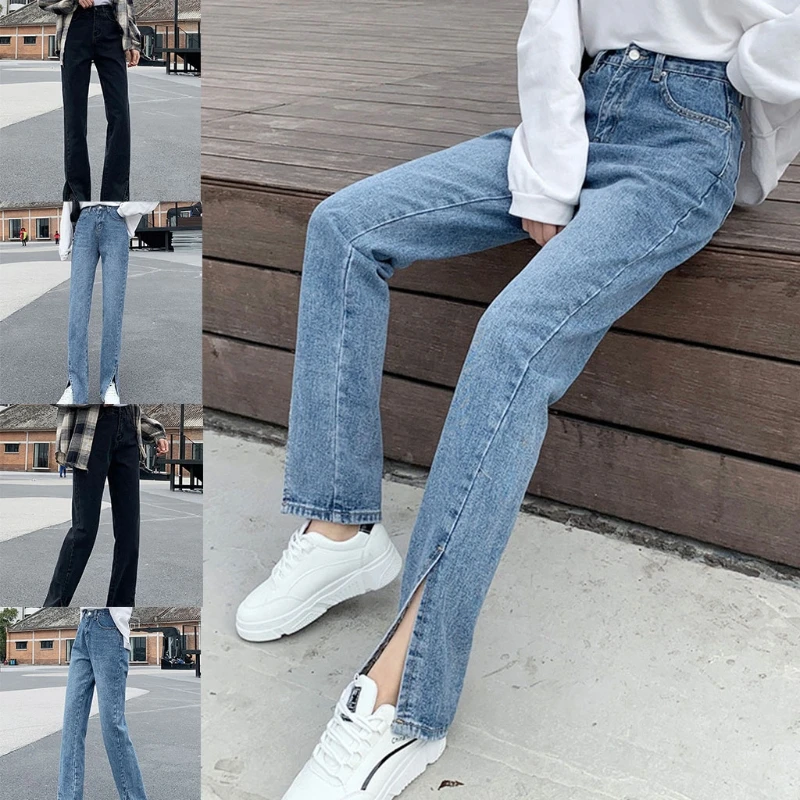 Women High Waist Loose Jeans Denim Pants Straight Leg Vintage Slit Cuffs Trouser 10CE
Women High Waist Loose Jeans Denim Pants Straight Leg Vintage Slit Cuffs Trouser 10CE