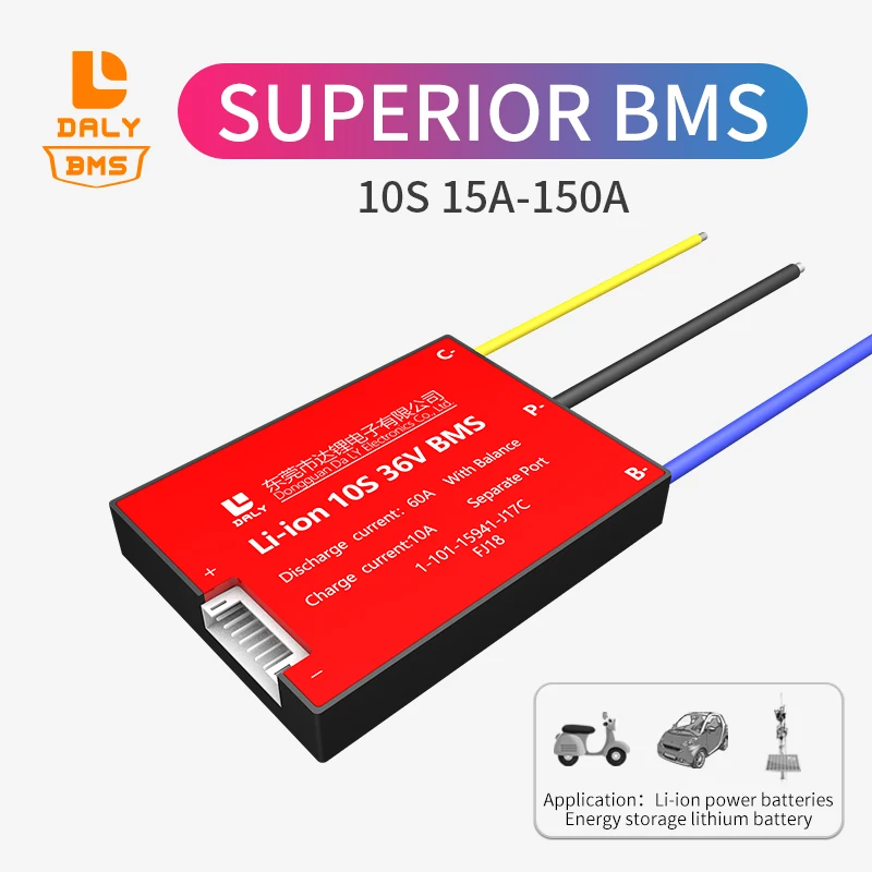 Balance BMS seperate port 3.7V li-ion 10s bms 36V 15A 20A 30A 40A 50A 60A 80A 100A 120A 150A for solar energy
Balance BMS seperate port 3.7V li-ion 10s bms 36V 15A 20A 30A 40A 50A 60A 80A 100A 120A 150A for solar energy
