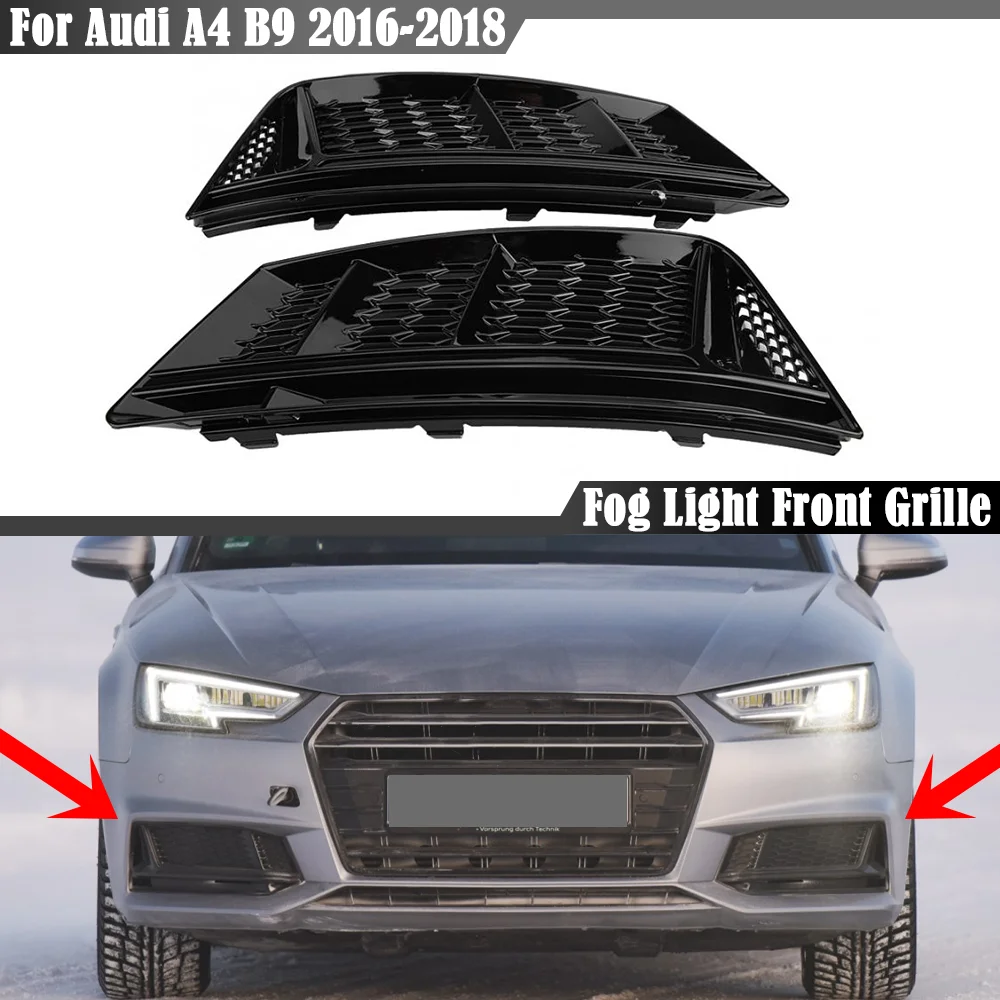 Chrome Silver/Black 2xCar Front Fog Light Grille Cover Fog Lamp Grille Grill For Audi A4 B9 2016-2018 Car Accessories
Chrome Silver/Black 2xCar Front Fog Light Grille Cover Fog Lamp Grille Grill For Audi A4 B9 2016-2018 Car Accessories
