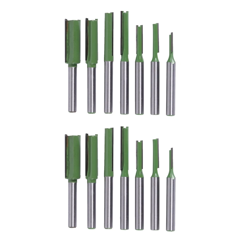 14Pcs 6Mm Shank Single Double Flute Straight Bit Milling Cutter For Wood Tungsten Carbide Router Bit Woodwork Tool
14Pcs 6Mm Shank Single Double Flute Straight Bit Milling Cutter For Wood Tungsten Carbide Router Bit Woodwork Tool