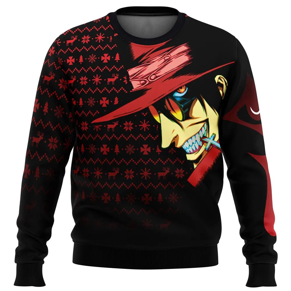 

God With Us Hellsing Ugly Christmas Sweater Christmas Sweater gift Santa Claus pullover men 3D Sweatshirt and top autumn and win