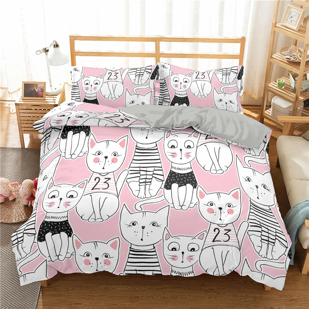 Kawaii Black Cat Bedding Set Cartoon Modern 3D Print Comforter Luxury Queen King Single Size Duvet Cover Set Home Textile
Kawaii Black Cat Bedding Set Cartoon Modern 3D Print Comforter Luxury Queen King Single Size Duvet Cover Set Home Textile