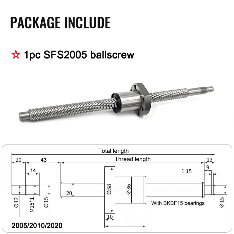 Набор шариковых винтов LSWCBE SFS2005 SFS2010 SFS2020 с бесшумной шариковой гайкой
Набор шариковых винтов LSWCBE SFS2005 SFS2010 SFS2020 с бесшумной шариковой гайкой