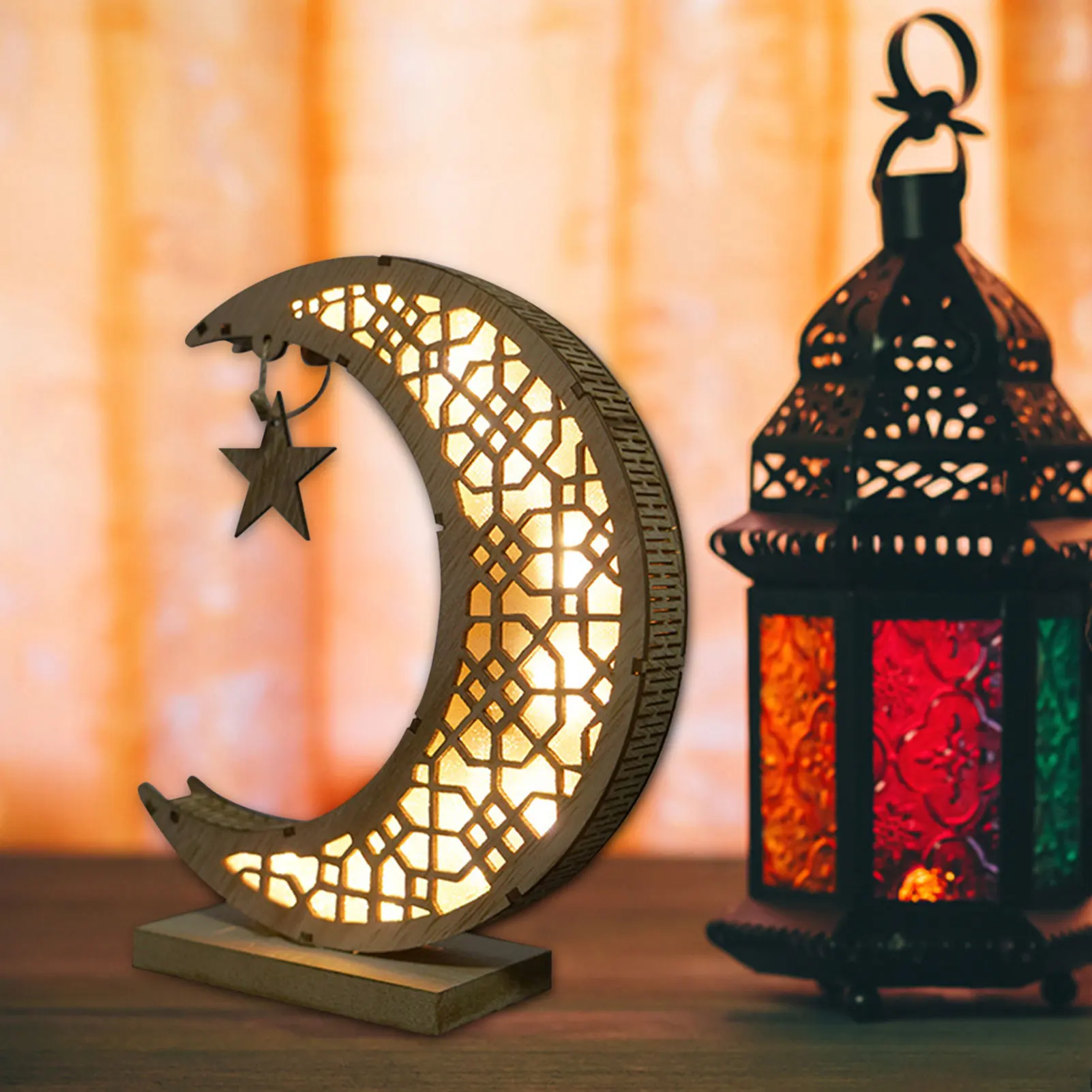Eid Mubarak Wooden Decoration Ramadan Kareem Desktop LED Light Crescent Shape Islam Muslim Eid Al Adha Luminous Decor For Home
Eid Mubarak Wooden Decoration Ramadan Kareem Desktop LED Light Crescent Shape Islam Muslim Eid Al Adha Luminous Decor For Home