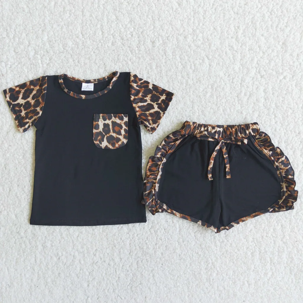 Boutique children boutique clothing black with pocket toddlers clothing leopard cheetah girls shorts kid clothing set
Boutique children boutique clothing black with pocket toddlers clothing leopard cheetah girls shorts kid clothing set