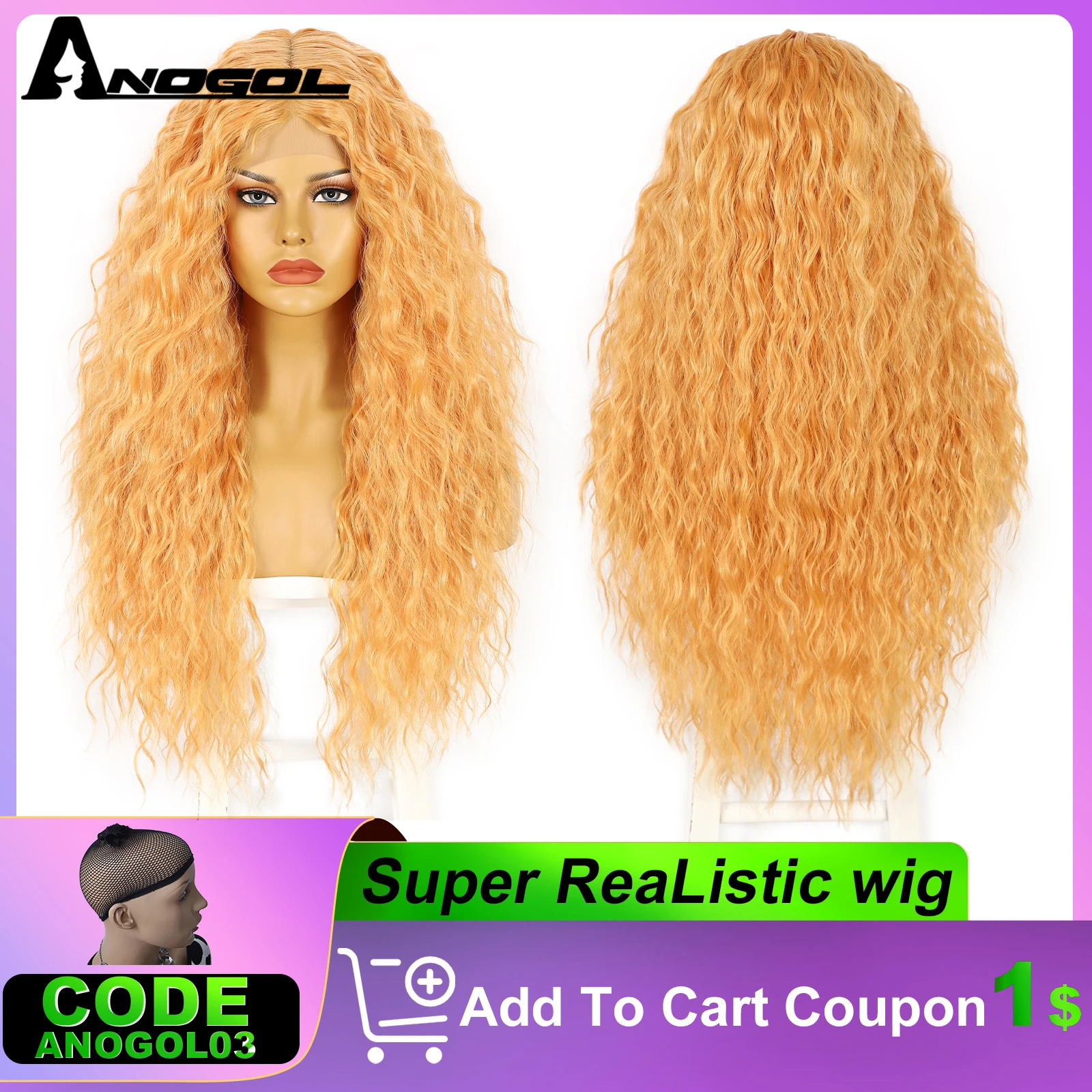ANOGOL Synthetic Wigs 28IN TPart Lace Yellow Water Wave Middle Part Hair Long Oranger Ginger Kink Curly Wig For Women Party Gift
ANOGOL Synthetic Wigs 28IN TPart Lace Yellow Water Wave Middle Part Hair Long Oranger Ginger Kink Curly Wig For Women Party Gift