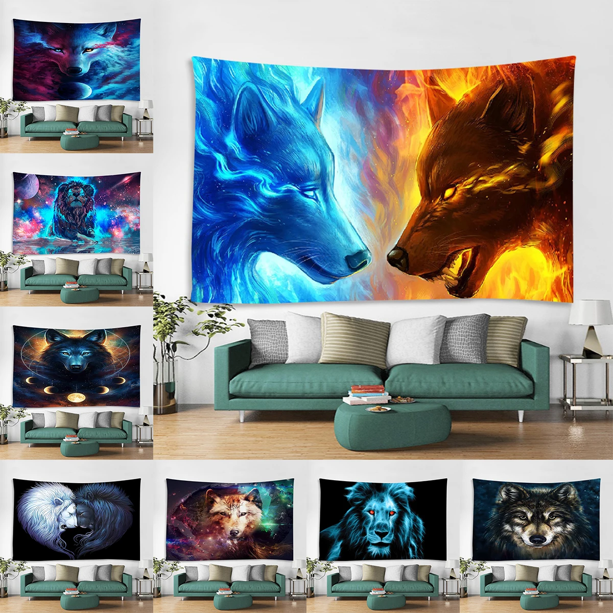 Wolf Totem Tapestry Holy Beast Painting Tapestry Wall Hanging Hippie Art Tapestry Home Decor Lion Animal Wall Tapestry
Wolf Totem Tapestry Holy Beast Painting Tapestry Wall Hanging Hippie Art Tapestry Home Decor Lion Animal Wall Tapestry