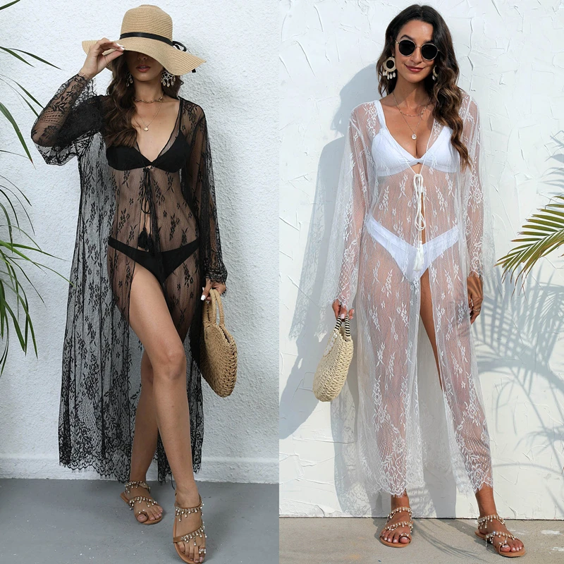 2023 Summer Fashion New Beach Bikini Blouse Sexy Perspective Lace Strap Sunscreen Long-Sleeved Cardigan Woman H261
2023 Summer Fashion New Beach Bikini Blouse Sexy Perspective Lace Strap Sunscreen Long-Sleeved Cardigan Woman H261