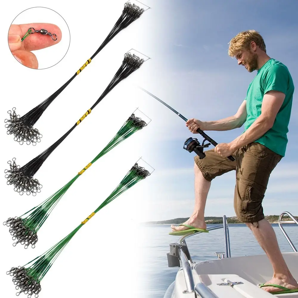 20pcs Bass With Swivel 30lb Accessories Anti-bite Steel Wire Leader Leashes For Fishing Fishing Lines 20/25cm
20pcs Bass With Swivel 30lb Accessories Anti-bite Steel Wire Leader Leashes For Fishing Fishing Lines 20/25cm